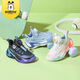 Babudou 2024 spring new children's shoes mid-large children's fashion dad shoes running shoes boys and girls casual sports shoes Bingqing 26