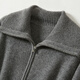 Jinju Thick 100% Sheep Wool Autumn and Winter New Lapel Cardigan Sweater Jacket Women's Cardigan Gray L
