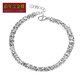 Centennial Baojinxiang PT950 platinum bracelet for women, square rice-shaped imitation diamond bright faceted platinum bracelet, fashionable 520 for Valentine's Day gift, 16+2cm, 4mm wide, 7-7.2 grams in weight