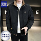 ROMON stand-up collar thickened jacket men's autumn and winter new cotton youth casual workwear cotton top jacket men black thickened 2XL recommended 140-155Jin Jin equals 0.5 kg