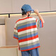 
Hanhan Elephant Boy Striped Short Sleeve Pure Cotton T-shirt 2025 New Children's Summer Half Sleeve Fried Street Loose Big Children's Summer Top [Two More Offer] 9895 Striped +9905 White 170