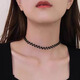 Pop Outlets Clearance Special 18K Gold Black Crystal Necklace High-end Temperament Clavicle Chain Necklace Women’s Accessories 116 Black Crystal Necklace