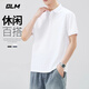 GLM short-sleeved T-shirt men's breathable summer lapel polo shirt quick-drying T-shirt ice silk casual sports top black L