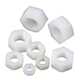 Guwanji nylon hexagonal nut plastic nut nut cap plastic nylon screw cap national standard fastener collection M4 100 pieces white