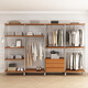 
Nordic iron walk-in clothes rack floor bedroom wardrobe loft metal cloakroom storage rack open wardrobe combination 7170*50*220cm high