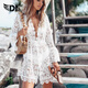 DK bikini blouse jacket hot spring swimsuit outside with lace beach swimsuit shawl for women XL
