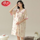 Langsha (Langsha) Pure Cotton Chest Pad Pad Pyjamas für schwangere Sommer-Frauen mit kurzärztem Strickjacken für die Geburt nach der Geburt zum Stillen von Nachthemd für postpartale Mutterschaft 7A-11981 M [Vorschlag 80-100jin [Jin gleich 0,5 kg]]]