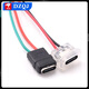 Type-c waterproof female socket with wire DIY repair data charging port test C soldering wire glue injection double-layer USB socket TYPE-C 4P female socket W-type injection molded earless cable length 8CM