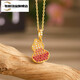Chihuan Jewelry Fulu 18k gold pendant women's fashion gold gourd necklace pendant comes with a silver chain by default