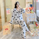 浪莎莫代尔棉月子服夏季薄款产后哺乳孕妇睡衣春秋产妇喂奶宽松家居 SY-9896#水墨画-套装 M