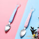 Baogaier children's dredging spoon 304 stainless steel silicone double-head baby tableware set food supplement tool baby fruit scraping blue double-head spoon [1]