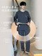 Men's pajamas, men's cotton long-sleeved spring and autumn 2024 new style of teenagers, boys' cotton home clothing set QM1584 Men: XXL