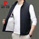 
Pier Cardin high-end men's vest vest spring, summer and autumn middle-aged business casual stand collar sleeveless jacket vest vest vest outside wear beige XL