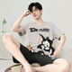 Yuyiwei Pajamas Boy Summer Coton Pure Coton Short Shorts Cartoon Cartoon Étudiant adolescent mignon Loose plus taille mince DMY6621 M Petite taille M hauteur 155 Poids 80-90 Jin [Jin est égal à 0,5 kg]