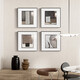 Minimalist living room decorative painting abstract modern simple sofa background wall hanging painting sense black white gray art mural zsh16835-space art outer frame 80x80cm Givenchy aluminum alloy frame + high