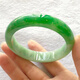 Ice and glutinous sun green jade bracelet Laokeng floating green square circle ice seed green imperial concubine gift female jade bracelet No. 53