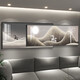
Modern light luxury atmospheric sofa background wall decoration painting living room folding mural simple abstract bedroom hanging painting TXMG12212 50*120 large + 40*120 small superposition total length 1.8