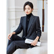 Shiluya (SHILUYA) Spring, Autumn and Winter Suit Women's Thickened Goddess Style Professional Manager Formal Wear High-End Wool Suit Jacket Dark Gray Suit + Micro-Boot Pants (Woolen Winter Style Thickened L (Recommended 109-120)