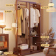 Ningzao Massivholzbügel bodenhaftes Schlafzimmer Haushaltsraum Kapuze Rack Drehende Spiegel integrierter Wohnzimmerbügel mit Spiegel Walnuss Farbe# große Größe: 120 cm*40 cm*170 cm