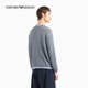 EMPORIO ARMANI/阿玛尼官方旗舰男士长袖圆领通体提花复古套头针织毛衣 F9030-蓝色/海军蓝色 L  (推荐：150-165斤)