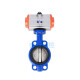 Butterfly-Ventil D671XP-16Q Edelstahlplatte Pneumatic Ventil DN80 100 150 200 Gummi- + Kugelluschplatte DN100