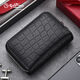 Jinlilai Tarjeta Bag Men's Genuine Leather Sheepskerssksskskersksking Card Multi-Function Tarjeta de ranura ID contra el cepillado y desmagnetización de la tarjeta integrada Negro Negro