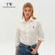 Teenie Weenie Men Bear Men and Women's Same Casual Shirt 2025 Spring New Lapel Fashion Long Sleeve Shirt White M