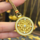MHFDO Old Phoenix 999 gold ancient method rotatable eight-treasure compass pendant braided rope necklace for men gold store model