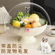 YOUQIN Fruit Plate Living Room Home High-Looking Coffee Table Fruit Plate Light Luxury Style Drainage Tray Dry Fruit Plate for Tea Break Drainable with Cover Cream White