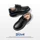 Disney Children's Shoes Boys Spring y Autumn Students Zapatos de cuero negro Estilo británico Matte Performance Stage Shoes de cuero DST1119 Black Size 33