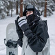 Nann NANDN wear-resistant waterproof and warm cycling gloves stuffy single and double snowboard gloves men and women NS5009 white A L