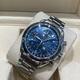 [SEGUNA HOMA 99 NUEVO] Reloj de hombres mecánicos automáticos de la serie Omega Omega Speedmaster, reloj de hombre de acero inoxidable, pantalla de fecha, reloj multifunción cronógrafo, cinturón de acero de disco azul de 39 mm 3523.80.00