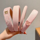 Suyi Embroidered Children's Hairband Women's 2024 New Style Non-Stretching Hair Washing Face Pressing Wide-Border Anti-Slip Headband Hair Bundling Girls Hairpin Headband Pink Letter Small Fragrance Hairband