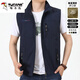 Woodpecker vest men's summer multi-pocket middle-aged photography travel mountaineering vest thin fishing large size vest quick-drying jacket 1906 khaki 2XL