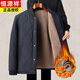 Hengyuanxiang middle-aged and elderly men's liner cotton jacket for grandpa, small cotton padded jacket for inner wear, winter thickened father's cotton padded jacket, lambswool jacket, navy blue 4XL 195 recommended weight 175-210Jin Jin is equal to 0.5 kg