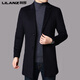 Lilang Herren Winter New Woll Wollmantel mit mittlerer Jacke mittleren Alters und junger Männer Windbrecher Trend Black M 170 [110-130jin [Jin gleich 0,5 kg]]]