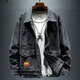 Xuanlaiya rétro grand travail de poche veste denim veste de printemps et d'automne nouvelle marque à la mode lâche belle veste décontractée hommes 846 noir 4xl