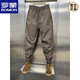 ROMON Frühjahr neue Small-Foot-Overalls für Herren, locker sitzende Outdoor-Sport-Haremshosen, hübsche Modemarke, einfarbige Freizeithosen, Khaki, M, Gewicht 100–125, Jin Jin entspricht 0,5 kg