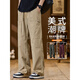 森马（Semir）2025春季新款美式工装裤男士宽松直筒潮牌高街冲锋阔腿休闲长裤子 9885-卡其色 M