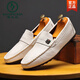 Woodpecker Spring Beanie Shoes Men's 2025 NUEVA MODIA COREANA Estilo coreano All-Match Spring Style Slim Lazy Casual Shoes 825# White 44