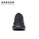 Harson men's casual shoes thick-soled walking shoes commuting high-end business sports leather shoes black 43