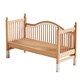 Beech wood spliced bed crib solid wood children's bed widened children's bedside bed with raised guardrails single bed (three side guardrails) + 6cm removable and washable coconut palm mattress 180*60CM side lift