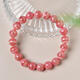 Knock knock love red stone bracelet for women Argentina pink East China Sea crystal agate rose quartz strawberry crystal loose beads peach blossom bracelet bead diameter about 7mm