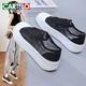 Cartelo 2025 Chaussures en maille neuves d'été Small Small White Women's Shoes Touvas Chaussures polyvalentes Sole épaisse chaussure de planche respirante 9902 noir 38