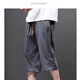 Moranya Ice Seide Casual Shorts Herren Sommer dünne lose Reithosen 202 neue atmungsaktive geschnittene Hosen 756 Cropped Hosen Schwarz hohe Qualität m