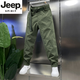 JEEP SPIRIT高档春夏2025新款工装休闲裤男潮牌宽松直筒九分裤青年百搭哈伦裤 黑色 薄-款2173速干 29 90-105斤