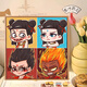Nezha 2: The Demon Child’s Sea Official Périphérique Q Version Digital Painting Oil Painting Diy Ao Bing Cartoon Animation 2025 Paindre d'huile Nezha J1047 20 * 20cm Bois massif Inner Cadre Clear Drawing 0 Basics