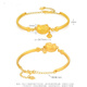RSRDDY gold Hello Kitty bracelet 999KT cat bell bracelet adjustable half bracelet for girlfriend KT cat bracelet same style as Old Phoenix 5.16g