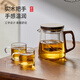YIHUTEA glass tea set teapot tea water separation household high-end teapot tea tray office tea kung fu tea cup thickened glass wooden handle teapot