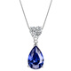 Hunter sapphire necklace 925 silver heart-shaped water drop gemstone necklace clavicle chain women's tanzanite sapphire pendant 925 sterling silver platinum-plated pendant free 925 silver necklace